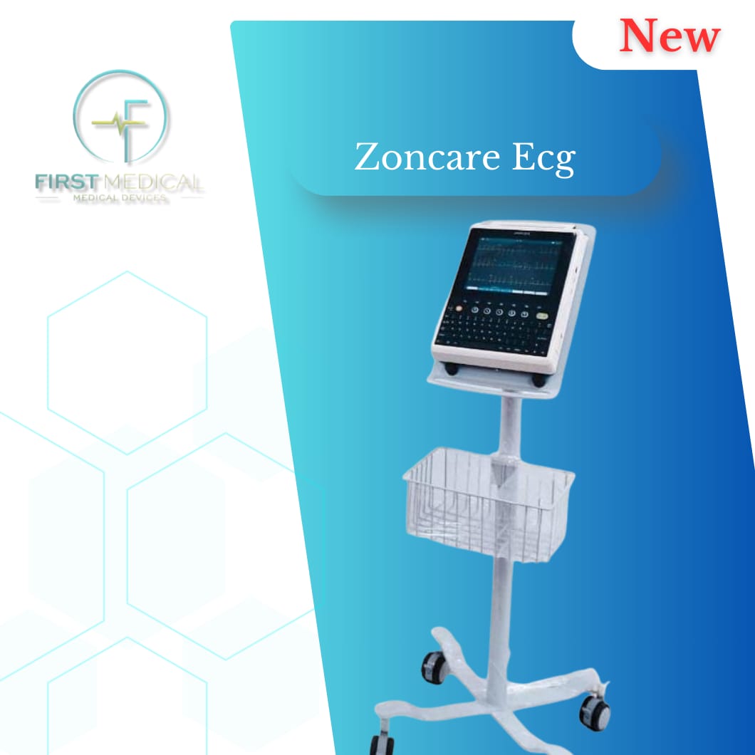 جهاز رسم قلب 12 قناة ماركة زون كير شامل التروللي Zoncare ECG